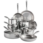 Tramontina Tri-ply Clad 14 Pc Cookware Set 18/10 Stainless Steel Induction Ready New. Price: $346.42.