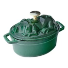 Staub Piggy Cocotte 17CM Oval Basil Green Enameled Cast Iron Pot Brand New. Price: $346.98.