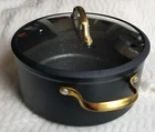 Thyme & Table Non-stick 5 Quart Stock Pot With Glass Lid Used. Price: $22.95.