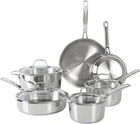10 Piece Cookware Set Stainless Steel Non Toxic Pots And Pans Sur La Table Chefs New. Price: $229.99.