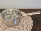 Vintage Revere Ware 3 Qt Copper Bottom Saucepan Pot With Glass Venting Lid Used. Price: $34.99.