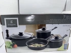 Gibson Home 7 Piece Non-stick Steel Cookware Set In Black Chef Du Jour Nos New. Price: $19.99.