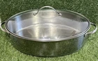 Princess House 18/10 Stainless Steel 7QT Large Oval Roaster Pot Etched Glass Lid Used. Price: $119.99.