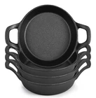 Mini Cast Iron Skillets 6.3X6.3X1.5 Inch Pan Ramekin 4 Pack Set Black Casserole New. Price: $28.00.