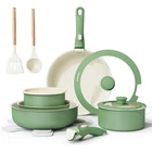 Bazova Ceramic Nonstick Cookware Set Healthynon TOXIC17-PIECES Pots And Pans New. Price: $134.47.