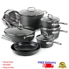 Tramontina 13-PC Hard Anodized Nonstick Cookware Set Aluminum Pots Pans Lids New. Price: $265.15.