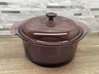 Vintage Corning Pyrex Visions Cranberry 5L Glass Dutch Oven Stock Pot W/ Lid Usa Used. Price: $78.38.