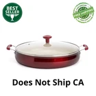 Tasty 13 Inch Ceramic Non-stick Saut Pan, Red Aluminum Skillet With Glass Lid New. Price: $50.29.