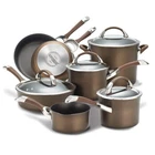 Cookware Set 11 Piece Hard Anodized Nonstick Pots Pans Chocolate Circulon Safe New. Price: $439.99.