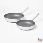 2PC Stainless Steel Ceramic Coated Nonstick Fry Pan Set Dark Gray - Figmint New. Price: $43.00.