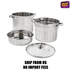 Mainstays 4-PIECE Stainless Steel 8 Qt Cooker Multipot Set New. Price: $23.97.