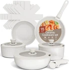 Bakken 15-PIECE Non-stick Cookware Set With Detachable Handles Granite New. Price: $83.31.