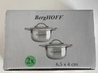 Berghoff Stainless Steel Mini Pots 2.5" W/ Lids Set Condiment Dipping New. Price: $29.95.