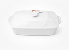 Creuset Rectangular Dish With Lid 32CM Eiffel Tower Casserole In White New. Price: $120.00.