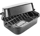 Qpmr Roasting With Rack, 21 Rectangular Granite Roaster Pan, 25LB Capacity New. Price: $69.99.