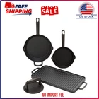 Bobby Flay Greenpan 4-PIECE Pre-seasoned Cast Iron Skillet Cookware Set New. Price: $42.50.