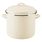 Stockpot Enamel Steel 12 Quart Induction Suitable Lid Almond Cream Rachael New. Price: $74.99.