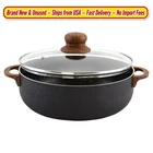 Imusa 6.9QT Black Stone Nonstick Caldero Aluminum Dutch Oven Glass Lid Handles New. Price: $34.77.