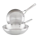 Kitchenaid 3-PLY Base Stainless Steel Cookware Induction 2-PIECE Fry Pans Set, New. Price: $77.40.