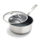 Greenpan Stainless Steel Treviso 2.1QT Saucepan With Lid, Healthy Ceramic Nonsti New. Price: $79.55.