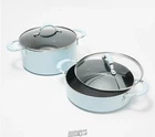 Goodful 4-PIECE 3QT 5QT Hammered Stainless Steel Nonstick Blue Stockpot Set New. Price: $44.99.