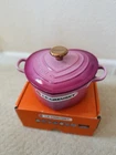 Rare Le Creuset Berry Pink Cast Iron 2 Quart Heart Dutch Oven Cocotte New. Price: $495.00.