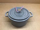 Staub Cast Iron 4-QT Round Cocotte Graphite Gray New. Price: $124.46.