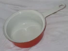 Vintage Descoware Belgium Cast Iron Enamelware A-CON-18 Qt Saucepan Used. Price: $22.00.