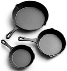 Jim Beam 3 Piece Black Cast Iron Skillet Set Pre-seasoned JB0195 New. Price: $20.00.