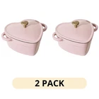 Pack Beautiful 2QT Cast Iron Heart Dutch Oven Pink Champagne Enamel Pot New. Price: $67.99.
