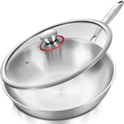 Lolykitch Tri-ply 13 Inch Stainless Steel Wok With Lid, Stir-frying Pan,i... New. Price: $64.04.