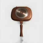 Cooks Companion Copper Ceramic Square Grill Pan, Non-stick Easy Clean Used. Price: $18.90.