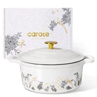 Carote Cast Iron Dutch Pot With Lid, 5QT Enameled Floral Ovens Wit... New. Price: $98.50.