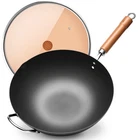 Wangyuanji 12.59" Flat Bottom Iron Wok Stir-fry Pan Uncoated Traditional New. Price: $91.02.