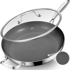 Inqibee 14.5" Ceramic Nonstick Tri-ply Frying Pan With Lid Stainless Steel 5.5QT New. Price: $54.99.