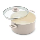 Stockpot 6QT Ceramic Nonstick Glass Lid Oven Safe 350 Taupe Greenlife Handles New. Price: $59.99.