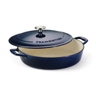 Iron Cast Braiser Pan 4 Quart Blue Lid Tramontina Bestow Enameled New. Price: $129.99.