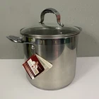 New David Burke Elements Heavy Gauge Stainless Steel 8-QT Stockpot With Lid. Price: $77.90.