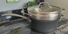 Calphalon Contemporary 4 1/2 Quart Nonstick Saucepan Pot W/ Steamer Insert Lid Used. Price: $50.00.