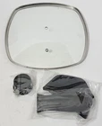 Foli 10.5" Square Tempered Glass Lid Grill Pan Replacement Silicone Knob New. Price: $14.99.