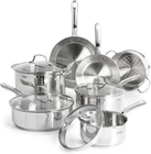 T-fal Stainless Steel Pots And Pans Set 11 Piece, Induction, Oven Broiler Safe New. Price: $146.95.