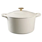 Dutch Oven 7 Quart Enamel Cast Iron Linen White Gold Martha Stewart Gatwick Slow New. Price: $124.99.