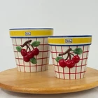 Set Of 2 Vintage Dept 56 Life Is Just Bowl Cherries Flower Pot Plant Holder New. Price: $135.00.
