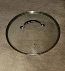 Curtis Stone 10" Vented Lid For Pot Stainless Steel Rim Dense Tempered Glass Used. Price: $13.99.