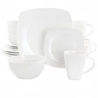 Gibson Elite Soho Lounge 16 Piece Square Fine Ceramic Dinnerware Set White New. Price: $53.12.