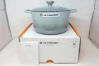 Creuset Enameled Cast Iron Deep Round Dutch Oven 6.5QT 26CM 10.25" Sea Salt New. Price: $245.00.