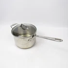 Emeril 3 Qt Quart Sauce Pan Pot Stainless Steel With Glass Lid All Clad Used. Price: $50.00.