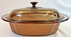 Corning Visions V-34-B Quart Oval Roaster Dutch Oven With Lid, Amber Used. Price: $35.92.