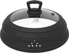 Microwave Splatter Cover Vented Glass Guard Lid With Collapsible Silico New. Price: $47.81.