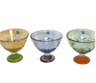 Amici Handmade Art Glass Dessert Bowls Confetti Footed Set Of 3 New Global. Price: $36.00.